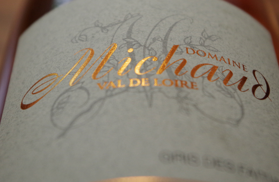 Etiquette vin du Domaine Michaud à Noyers-sur-Cher,Loire et Cher, Tintoretto Cumino, 1 couleur, dorure cuivre haut de gamme